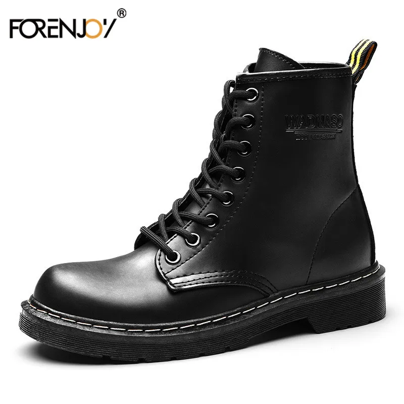 FORENJOY/ботинки Martens женские кожаные ботинки модные теплые зимние ботильоны для