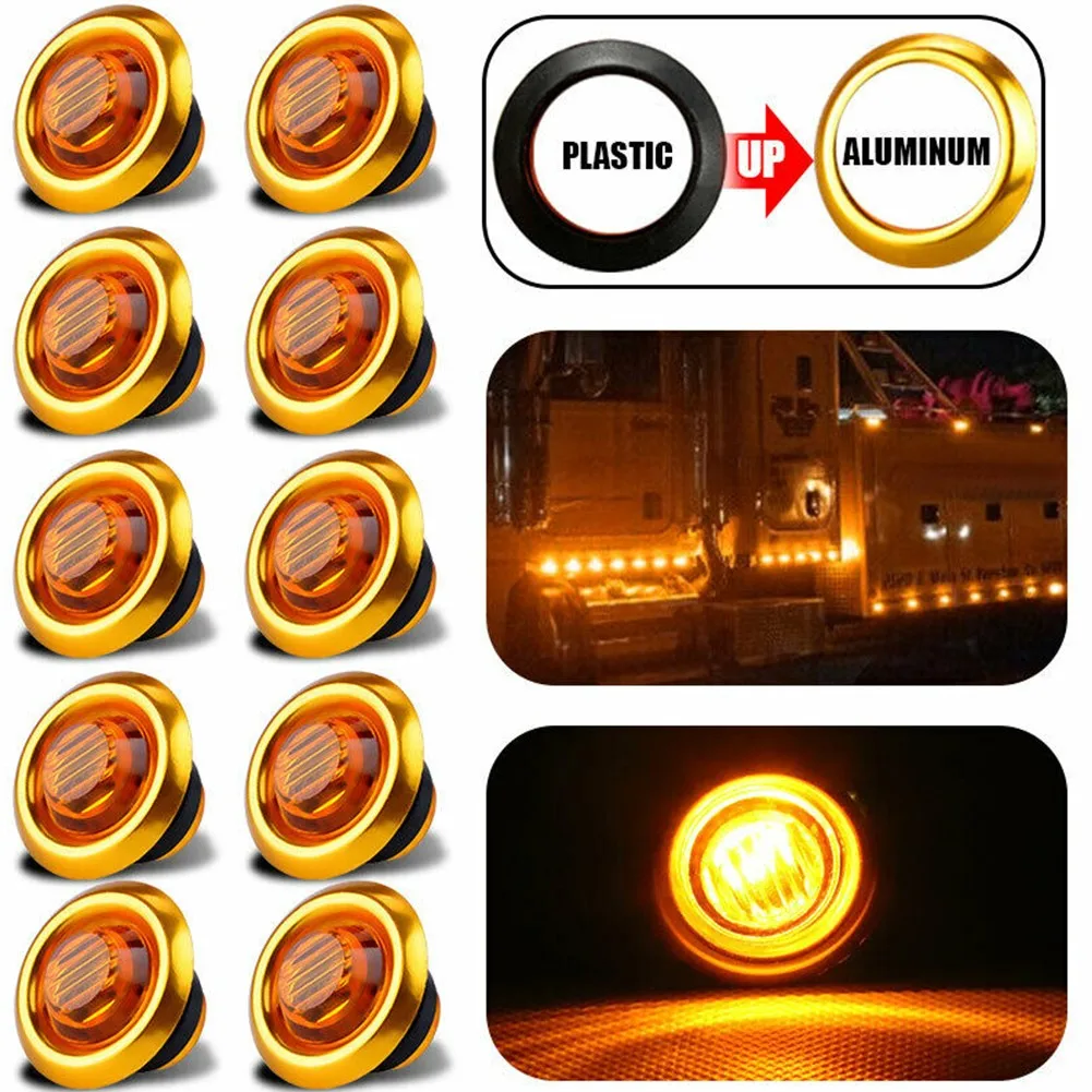 10X 3/4" 12V Marker Light LED Truck Trailer Round Lights Side Bullet Indicator Yellow Marker Light Indicator Lamp Tail Light
10X 3/4" 12V Marker Light LED Truck Trailer Round Lights Side Bullet Indicator Yellow Marker Light Indicator Lamp Tail Light