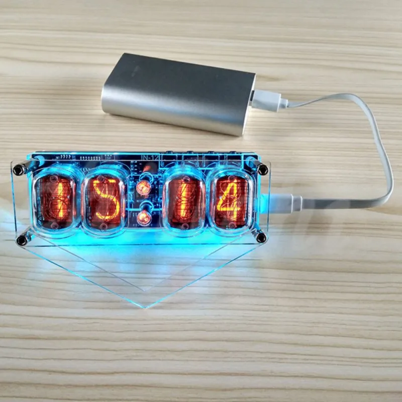 Nixie Tube Clock IN-12 4-bit Glow RGB Colorful Bulb Time Display Retro Table Clock Micro USB Port
Nixie Tube Clock IN-12 4-bit Glow RGB Colorful Bulb Time Display Retro Table Clock Micro USB Port