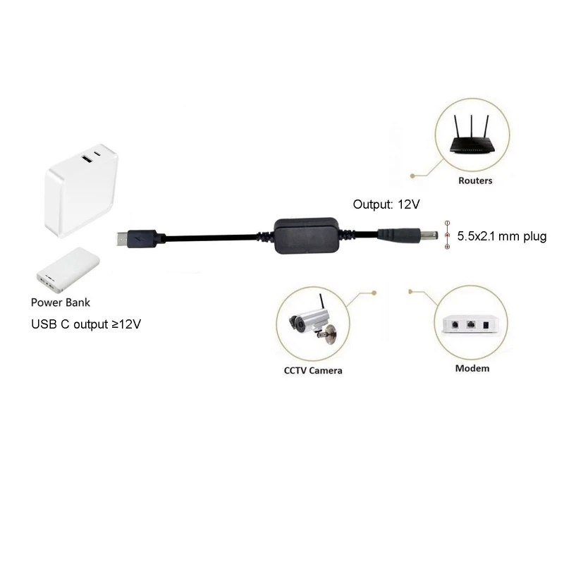36 Вт USB C Тип PD до 12V 2 5/3 5/4 0/5 5 мм Conveter адаптер кабель шнур для маршрутизатор Wi Fi