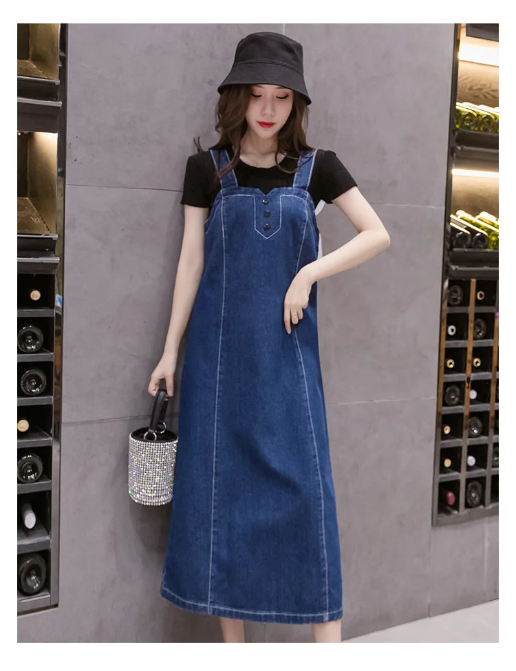 Korean Style Denim Long Dress Women 2021 New Spring Autumn Solid Spaghetti Strap Loose Casual Jeans A Line Dress Vestidos
Korean Style Denim Long Dress Women 2021 New Spring Autumn Solid Spaghetti Strap Loose Casual Jeans A Line Dress Vestidos