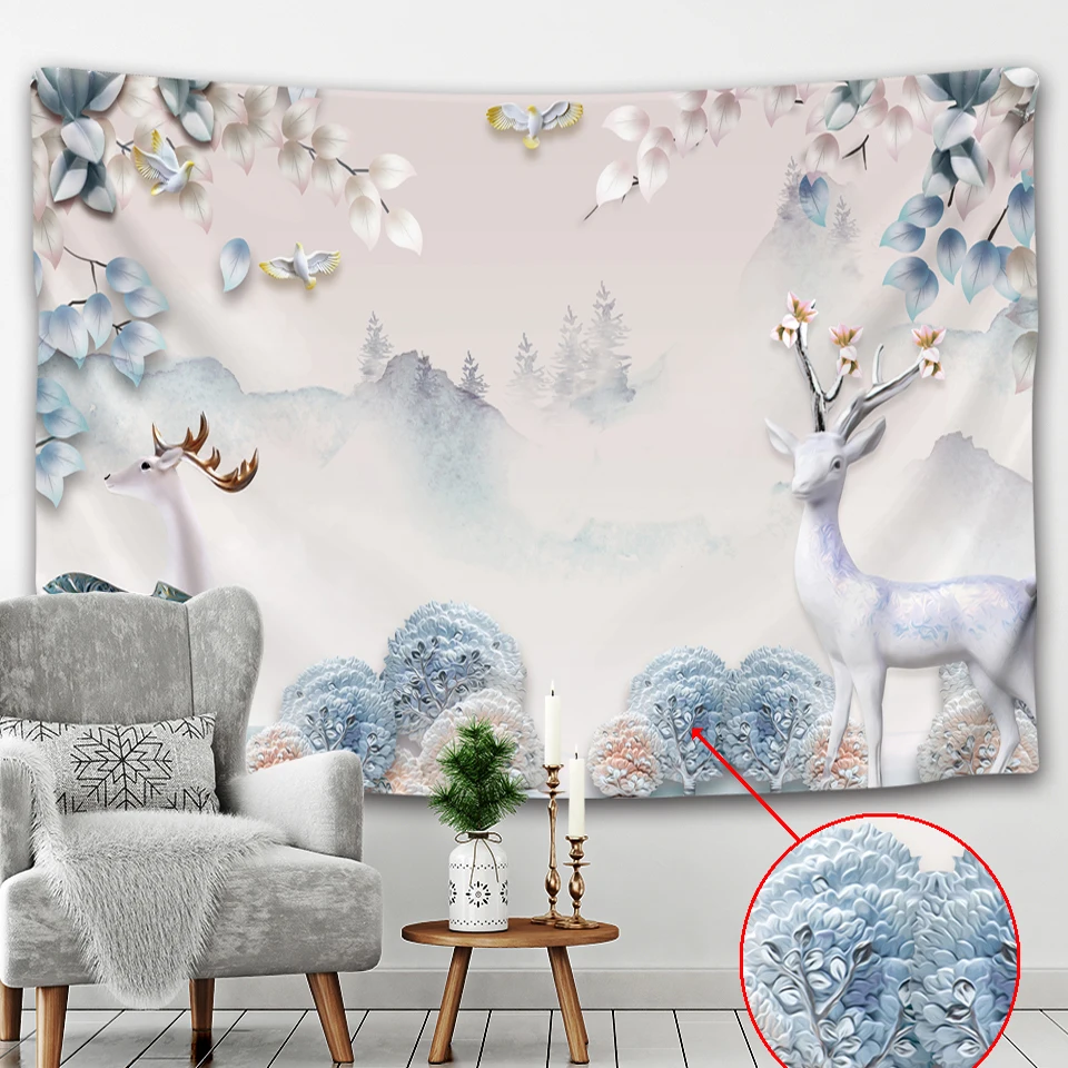 

Auspicious bird beautiful scenery tapestry tapestry wall cloth decoration mural beach mat yoga mat background cloth