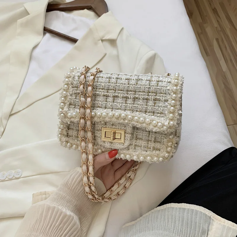 Fashion New 2020 Female Square Tote bag Quality Woolen Pearl Women's Designer Handbag Ladies Chain Shoulder Crossbody Bag Purses
Fashion New 2020 Female Square Tote bag Quality Woolen Pearl Women's Designer Handbag Ladies Chain Shoulder Crossbody Bag Purses