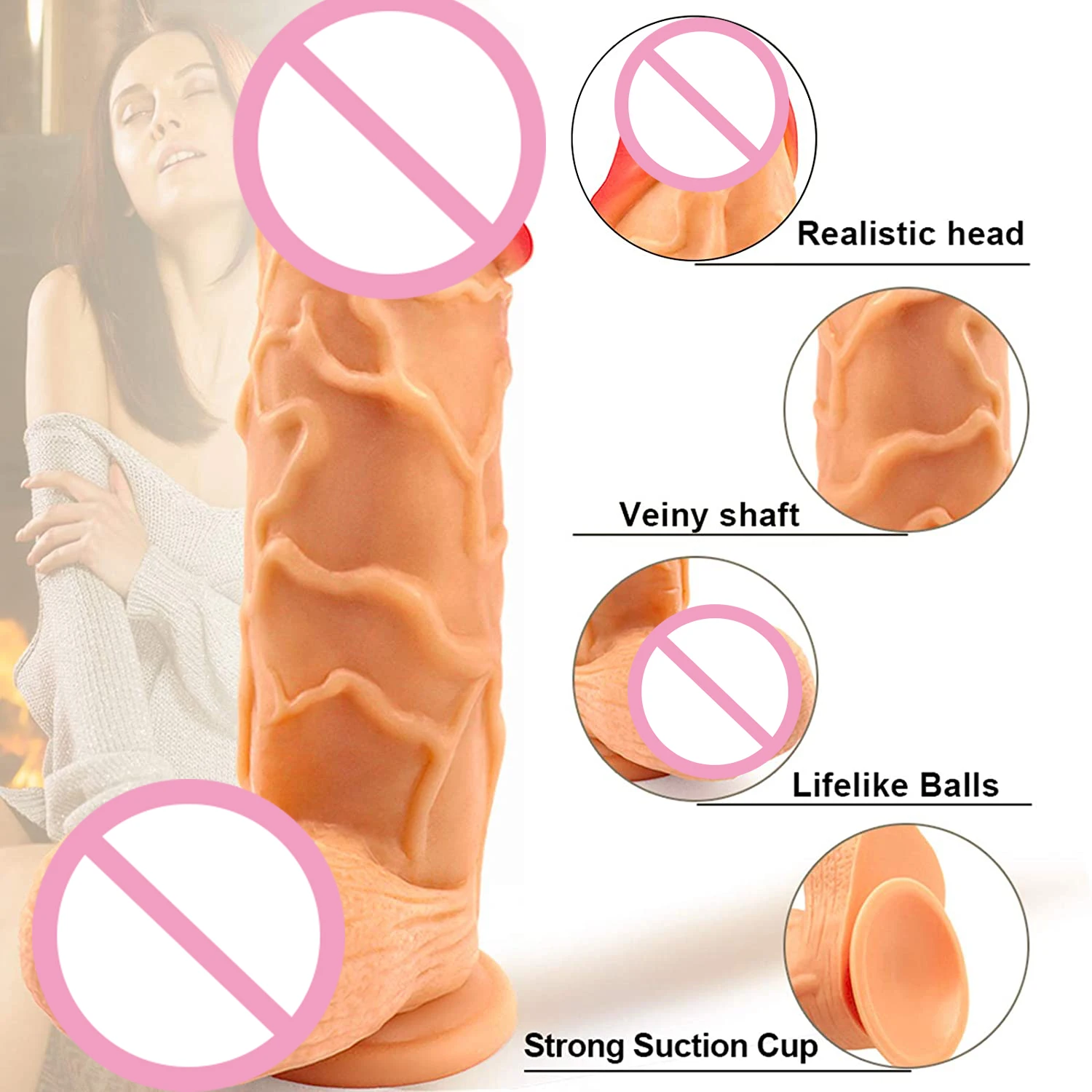 

9.8 Inch Big Soft Dildo Realistic Penis For Lesbian Strapon Big Dick Suction Cup Dildos Anal Sex Toys for Woman Masturbation 18+