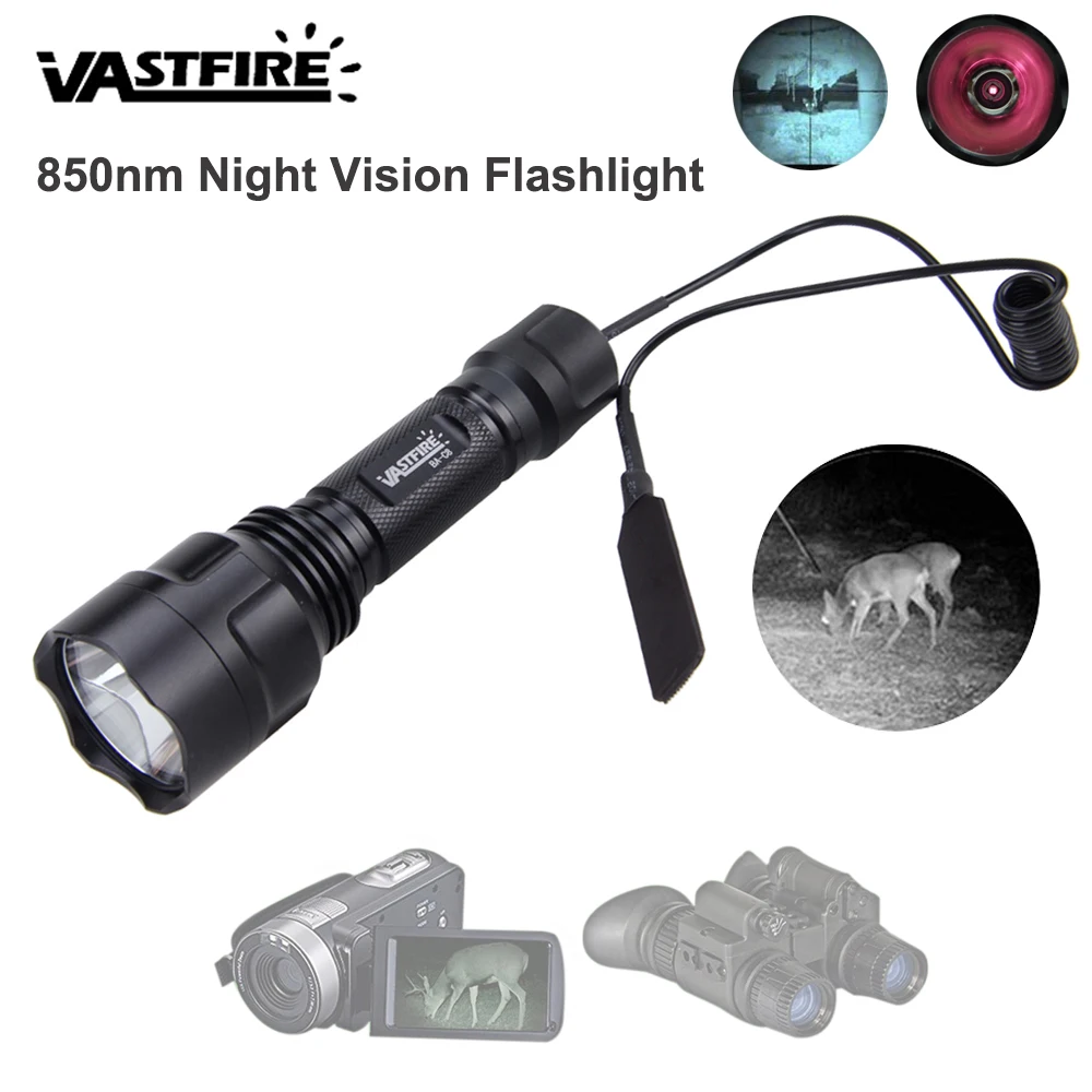 C8 Aluminum Alloy Infrared IR Flashlight 850nm Red Night Vision LED Hunting Tatical Flashlight with Remote Pressure Switch
C8 Aluminum Alloy Infrared IR Flashlight 850nm Red Night Vision LED Hunting Tatical Flashlight with Remote Pressure Switch