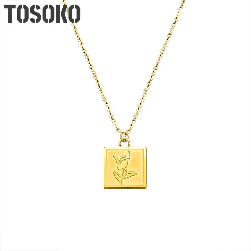 TOSOKO Stainless Steel Jewelry Rose Flower Pendant Diamond Necklace Women's Fashion Clavicle Chain BSP360
TOSOKO Stainless Steel Jewelry Rose Flower Pendant Diamond Necklace Women's Fashion Clavicle Chain BSP360