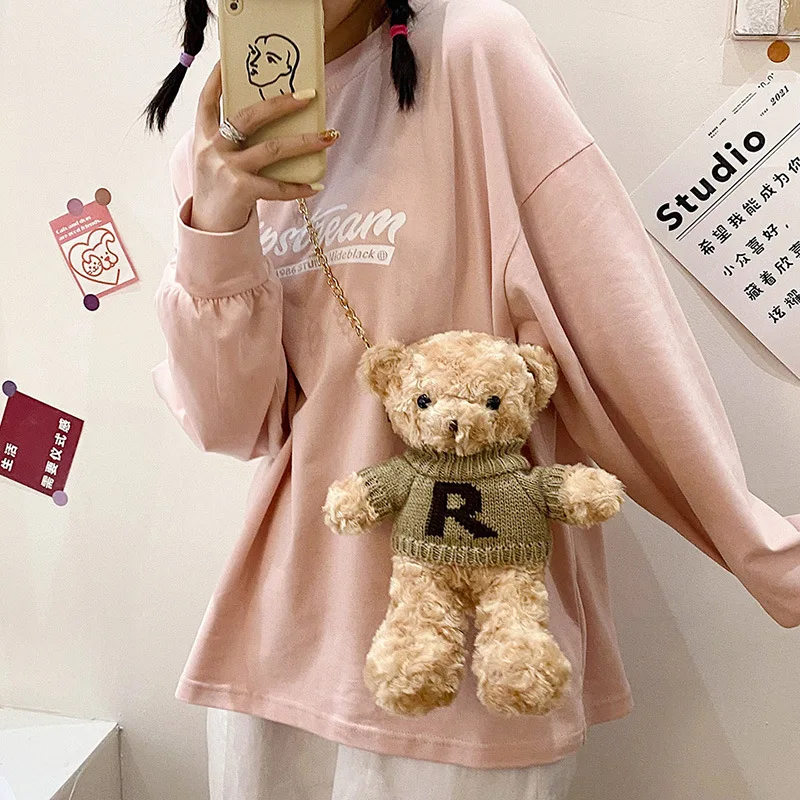Cute Plush Bear Crossbody Bag Girl Casual Fur Shoulder Bags Fashion Women Chain Kawaii Messenger Bag Japanese Korea Style
Cute Plush Bear Crossbody Bag Girl Casual Fur Shoulder Bags Fashion Women Chain Kawaii Messenger Bag Japanese Korea Style