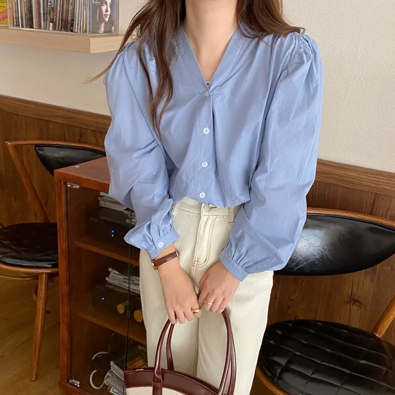 Limiguyue нежные Корейские осенние элегантные женские топы минималистская свободная синяя рубашка с V-образным вырезом Повседневная офисная бл...
Limiguyue нежные Корейские осенние элегантные женские топы минималистская свободная синяя рубашка с V-образным вырезом Повседневная офисная бл...