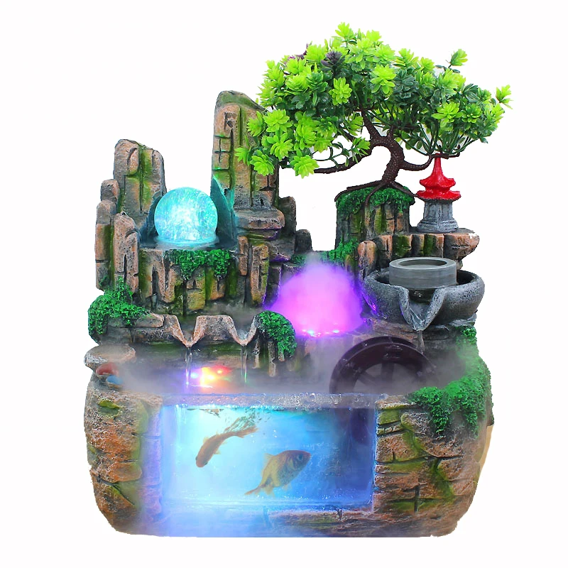 Indoor LED Atomization Aquarium LED Crystal Ball Rockery Waterfall Water Fountain Home Garden Decor Micro Landscape Resin Crafts
Indoor LED Atomization Aquarium LED Crystal Ball Rockery Waterfall Water Fountain Home Garden Decor Micro Landscape Resin Crafts