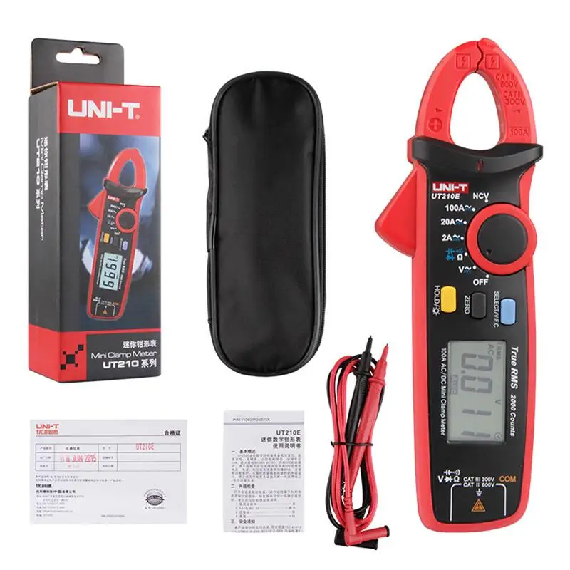 UNI-T UT210E Pro Digital AC DC Current Clamp Meter True RMS Pliers Ammeter Multimeter Resistance Frequency Tester
UNI-T UT210E Pro Digital AC DC Current Clamp Meter True RMS Pliers Ammeter Multimeter Resistance Frequency Tester