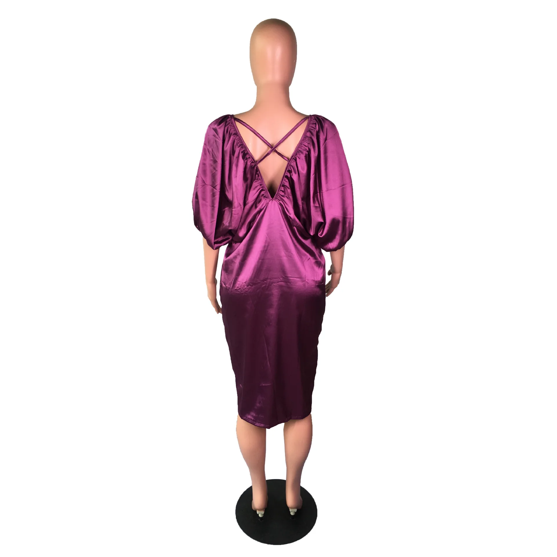 Sexy Backless Plus Size Maxi Dress Women Deep V Neck Pleated Long Party Dress Summer Lantern Sleeve Solid Loose Ladies Dresses
Sexy Backless Plus Size Maxi Dress Women Deep V Neck Pleated Long Party Dress Summer Lantern Sleeve Solid Loose Ladies Dresses