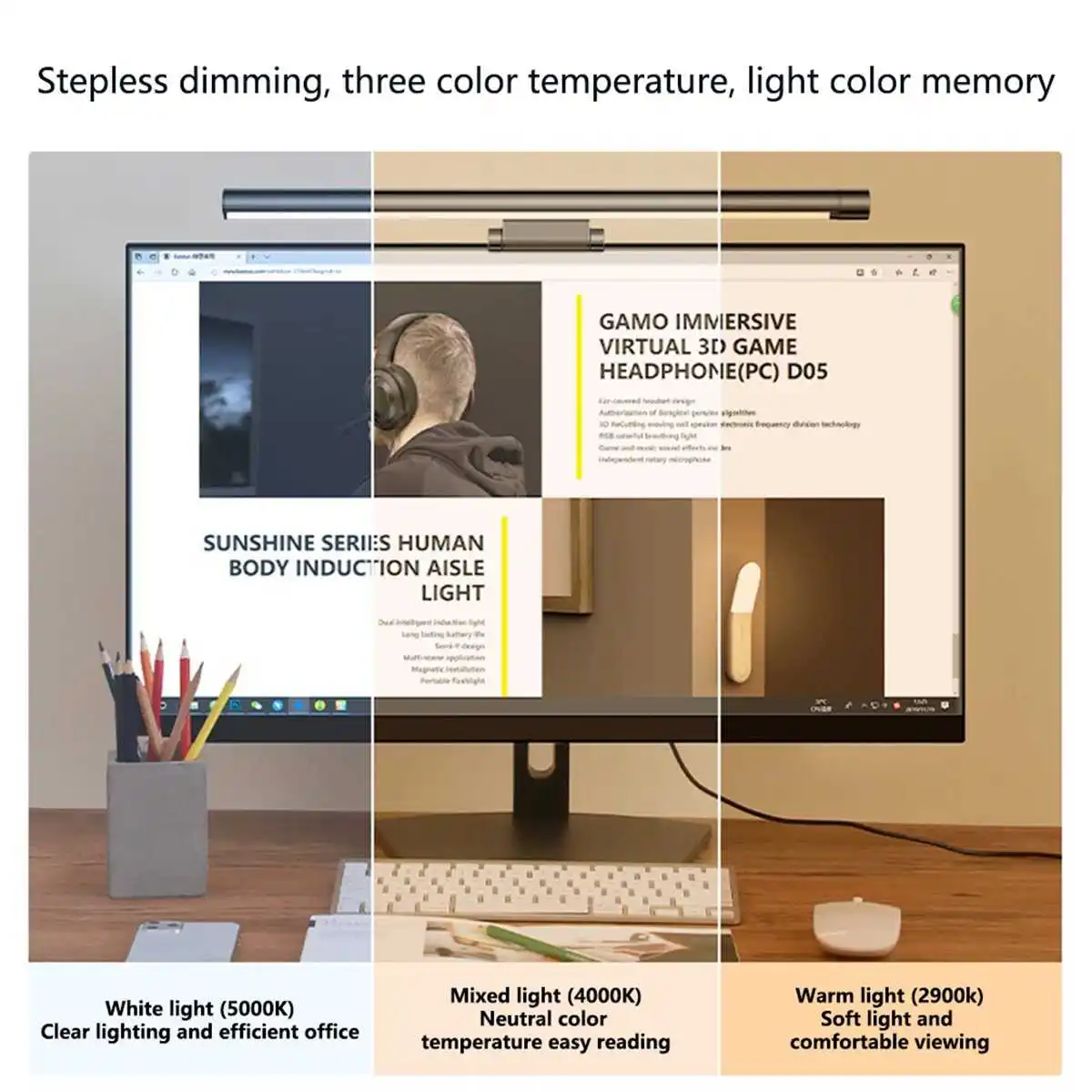 46cm LED Desk Lamp Dimming Screen bar For Computer PC Monitor Hanging Light Eye Protection LED Reading USB Powered Office Lamp
46cm LED Desk Lamp Dimming Screen bar For Computer PC Monitor Hanging Light Eye Protection LED Reading USB Powered Office Lamp