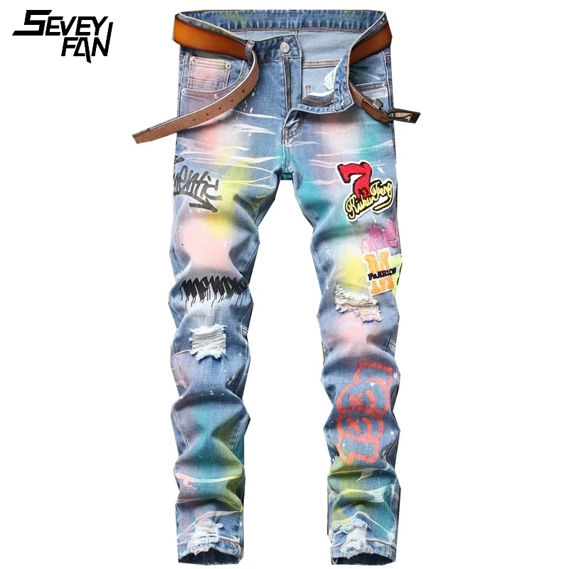 Hip Hop Fashion Hole Jeans Men Letter Embroidery Streetwear Harajuku Oversized Denim Pants Destroy Distressed Slim Jean Trousers
Hip Hop Fashion Hole Jeans Men Letter Embroidery Streetwear Harajuku Oversized Denim Pants Destroy Distressed Slim Jean Trousers