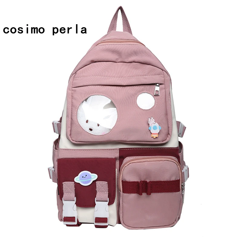 Multi Pocket Waterproof Nylon Women Backpacks Color Patchwork Large Schoolbag for Teenage Girls Travel Rucksacks Duck Pendant 
Multi Pocket Waterproof Nylon Women Backpacks Color Patchwork Large Schoolbag for Teenage Girls Travel Rucksacks Duck Pendant