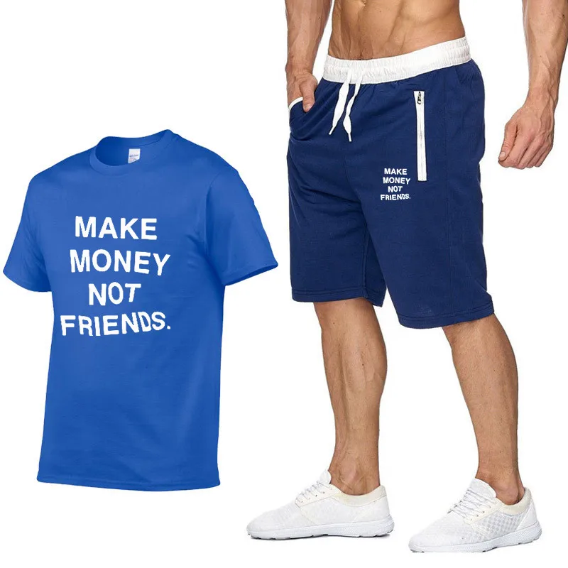 MAKE MONEY NOT FRIENDS T shirt Sets Summer Streetwear Men 2 piece set Casual shorts T Shirts Set Mens cotton Sweatpants Suit
MAKE MONEY NOT FRIENDS T shirt Sets Summer Streetwear Men 2 piece set Casual shorts T Shirts Set Mens cotton Sweatpants Suit