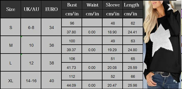 Newly Women Sweaters Star Pullover Knit Shirt Loose Casual Solid Color Long Sleeve Sweaters Bottoming Shirt DO99
Newly Women Sweaters Star Pullover Knit Shirt Loose Casual Solid Color Long Sleeve Sweaters Bottoming Shirt DO99