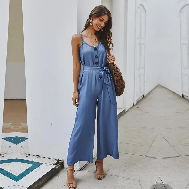 2021 Summer Jumpsuit Women's Fashion Full Length Loose Casual Belt Lace High Waist Bodysuit Pure Color Lace-up Casual Pants New
2021 Summer Jumpsuit Women's Fashion Full Length Loose Casual Belt Lace High Waist Bodysuit Pure Color Lace-up Casual Pants New