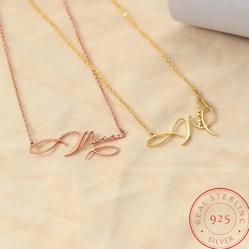 Custom Name Handwriting Necklace 925 Sterling Silver Personality Jewelry Pendant Chain Women Men Choker Gift For Baby Girl
Custom Name Handwriting Necklace 925 Sterling Silver Personality Jewelry Pendant Chain Women Men Choker Gift For Baby Girl
