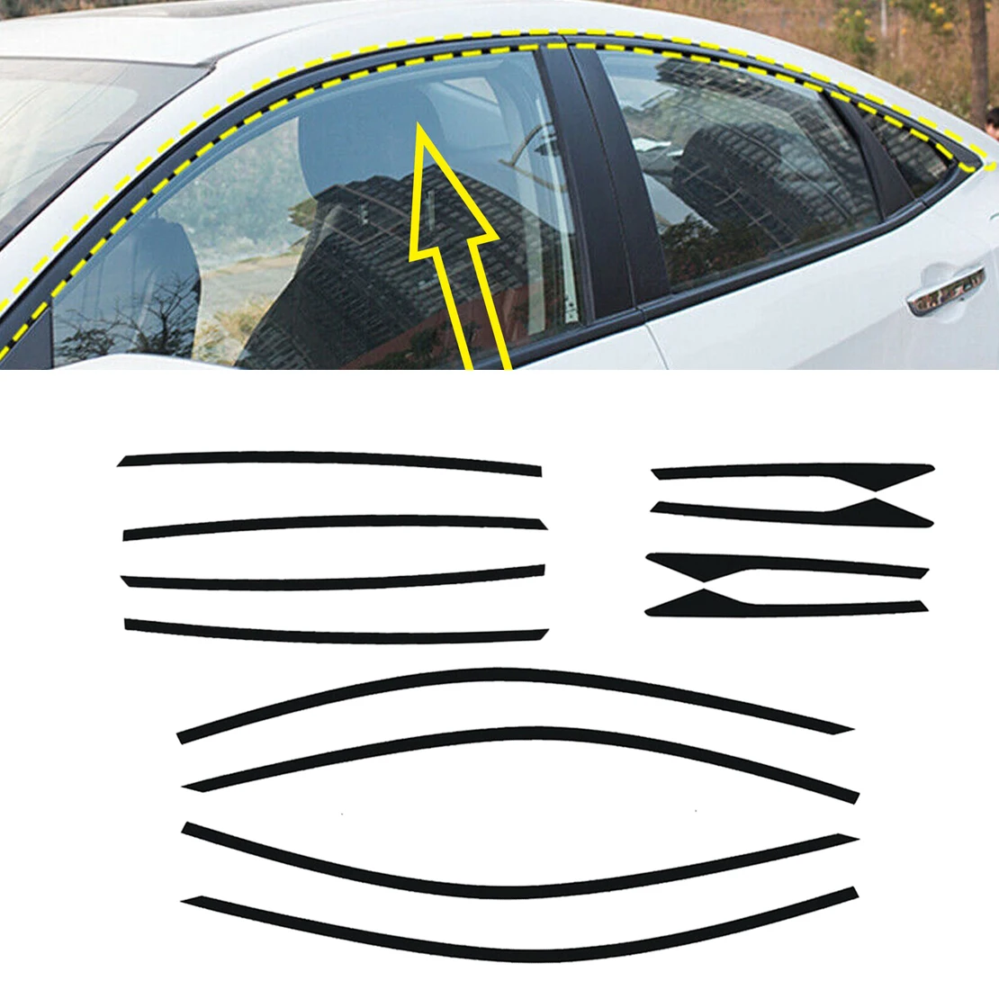 12Pcs Car Chrome Delete Vinyl Blackout Window Trim Styling fit for Honda Civic Sedan 2016 2017 2018 2019 2020
12Pcs Car Chrome Delete Vinyl Blackout Window Trim Styling fit for Honda Civic Sedan 2016 2017 2018 2019 2020
