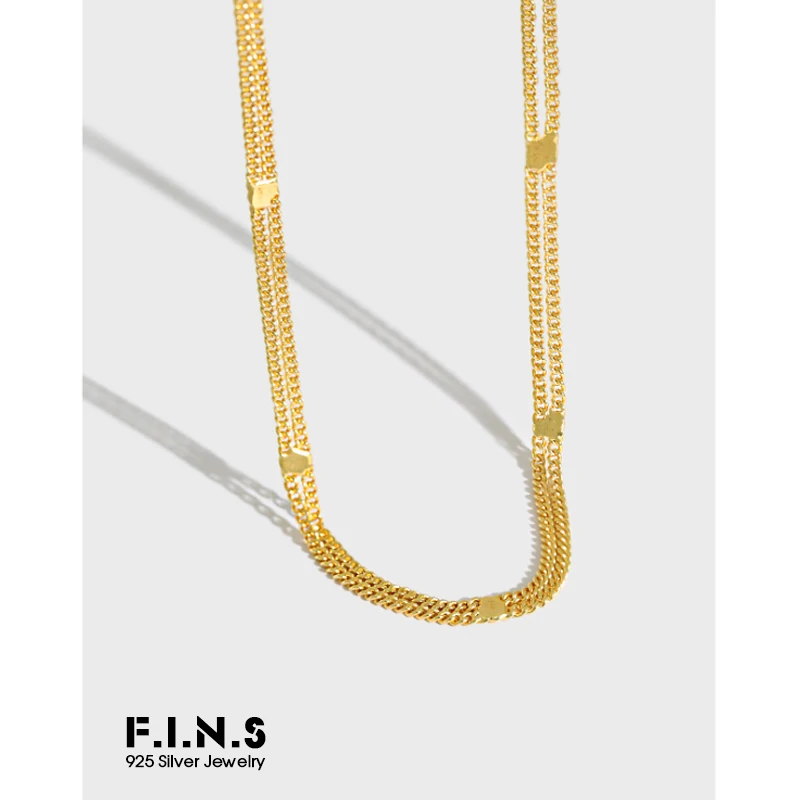 F.I.N.S Korean Style Woman Double Chain Choker 925 Sterling Silver Necklace Female Clavicle Necklace For Decoration Fine Jewelry
F.I.N.S Korean Style Woman Double Chain Choker 925 Sterling Silver Necklace Female Clavicle Necklace For Decoration Fine Jewelry