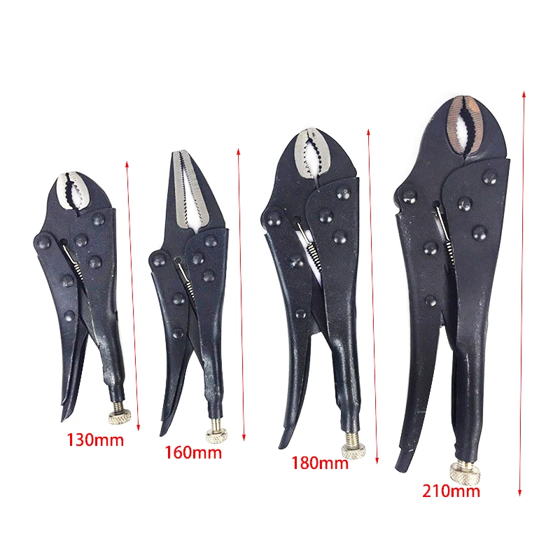 

4Pcs Locking Pliers Gourd Mouth Straight Jaw Lock Mole Plier High Carbon Steel Wear Resistant Vise Grip Clamping Hand Tools