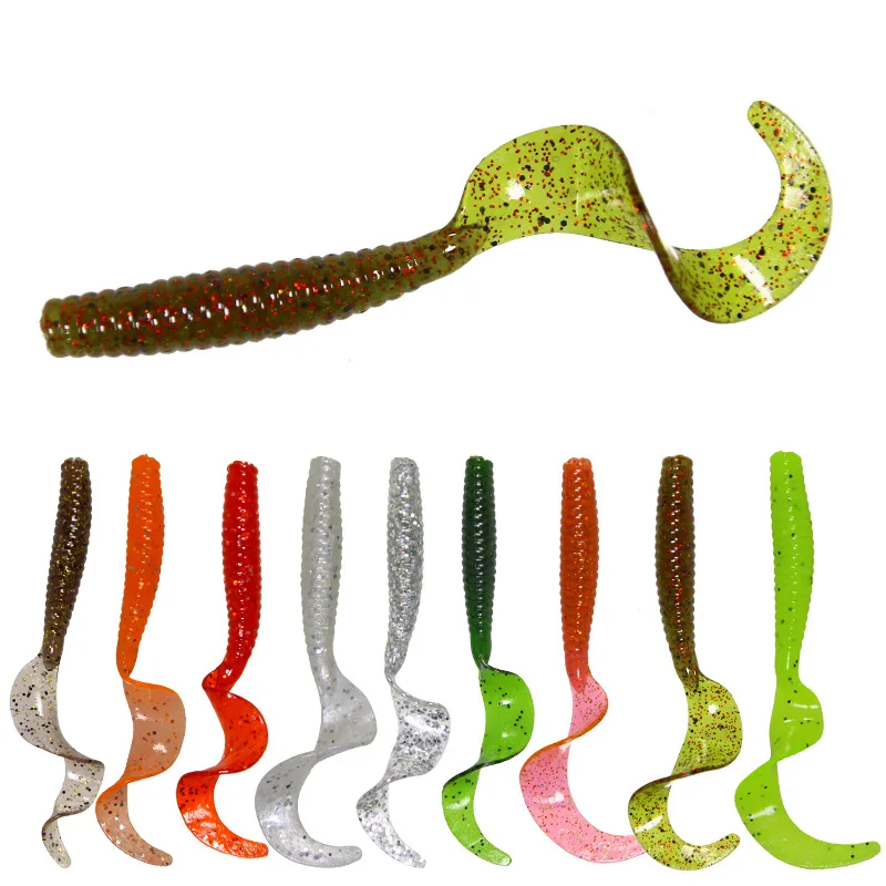 5pcs/a pack of Luya soft bait 4.2g/8cm curly tail spiral pattern silicone bait fake bait bionic soft insect fishing tackle
5pcs/a pack of Luya soft bait 4.2g/8cm curly tail spiral pattern silicone bait fake bait bionic soft insect fishing tackle