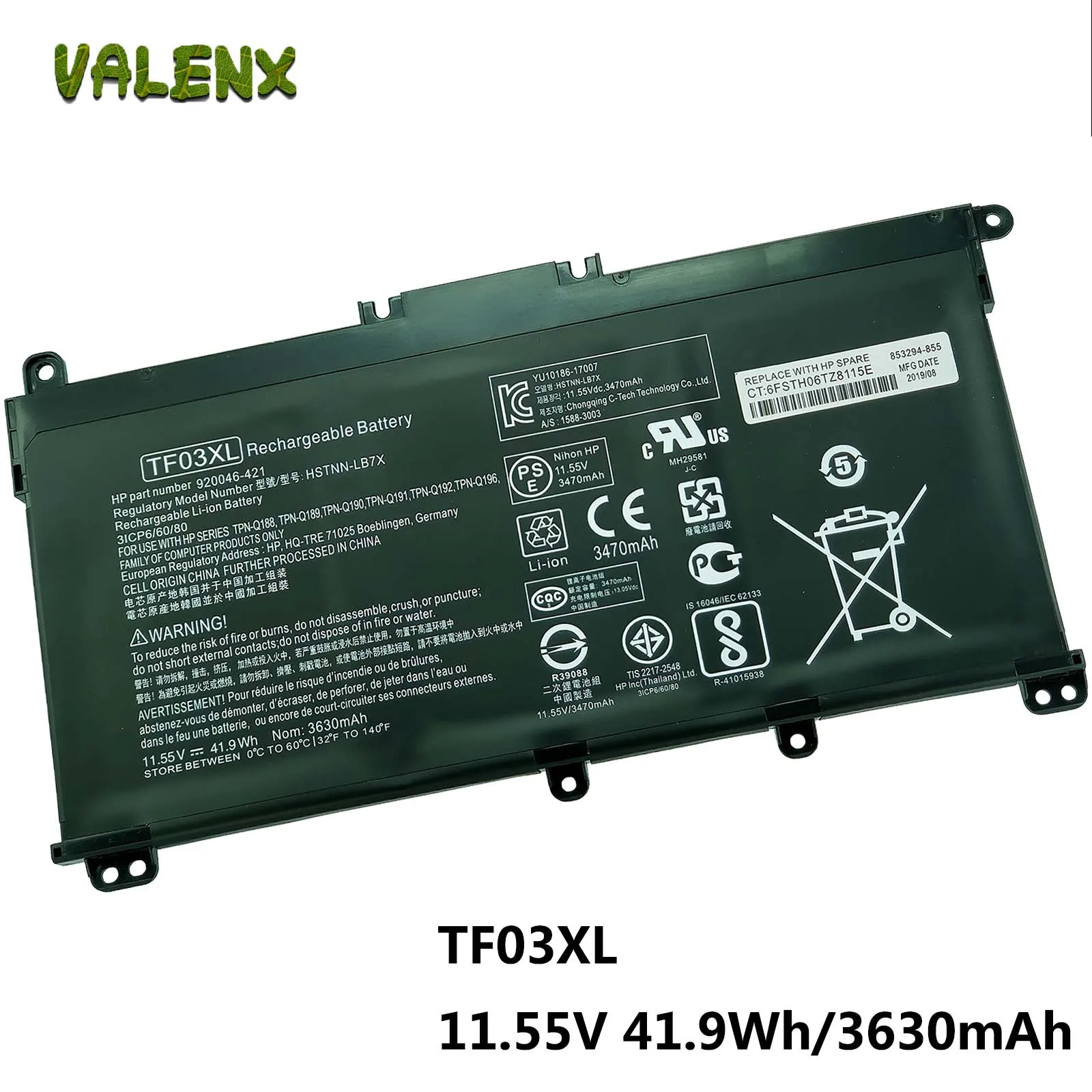 Аккумулятор TF03XL для ноутбука HP Pavilion 15-CC 15-CC023CL CC0XX 15-CD 15-cd0xx 15-DW 15-DW0050od 15-CK 15-CK0XX 15T-CS 15T-CS200
Аккумулятор TF03XL для ноутбука HP Pavilion 15-CC 15-CC023CL CC0XX 15-CD 15-cd0xx 15-DW 15-DW0050od 15-CK 15-CK0XX 15T-CS 15T-CS200