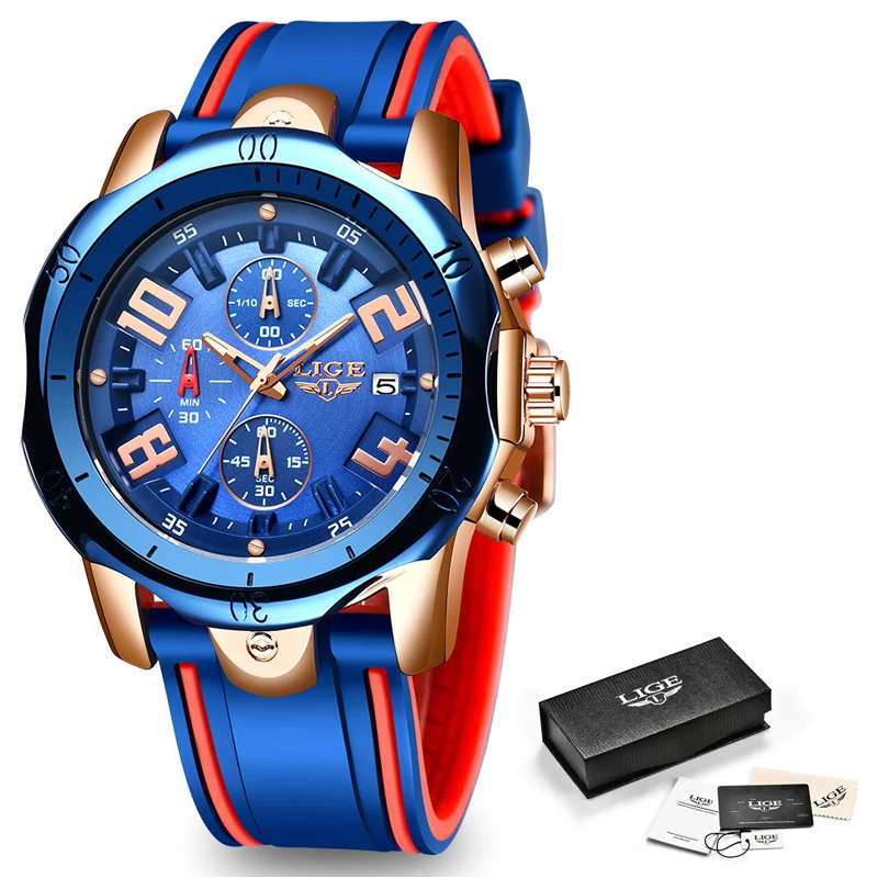 LIGE Men Sport Watch Silicagel Strap Quartz Army Military Chronograph Watches Clock Men Top Brand Luxury Male Relogio Masculino
LIGE Men Sport Watch Silicagel Strap Quartz Army Military Chronograph Watches Clock Men Top Brand Luxury Male Relogio Masculino