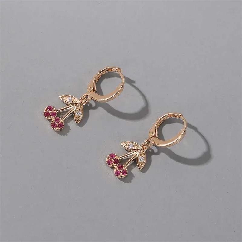 Cute Cherry Earrings Gold Silver Color Personality Dangle Drop Earring for Women Small Fresh Fashion Jewelry Accessories Gift
Cute Cherry Earrings Gold Silver Color Personality Dangle Drop Earring for Women Small Fresh Fashion Jewelry Accessories Gift