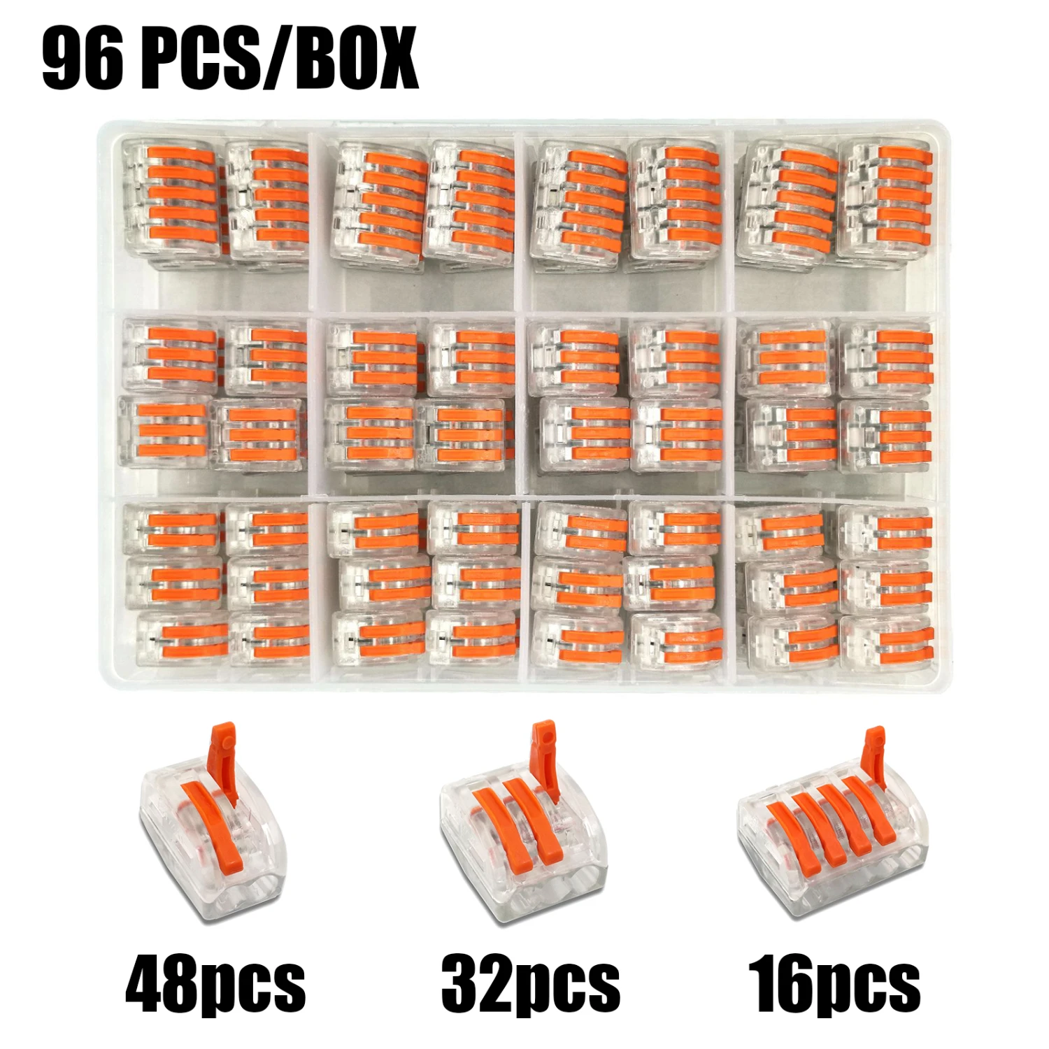 96PCS/BOX 212 213 215 Universal Compact Wiring Conector Terminal Block Connectors Terminator Wire Connector AWG 28-12
96PCS/BOX 212 213 215 Universal Compact Wiring Conector Terminal Block Connectors Terminator Wire Connector AWG 28-12