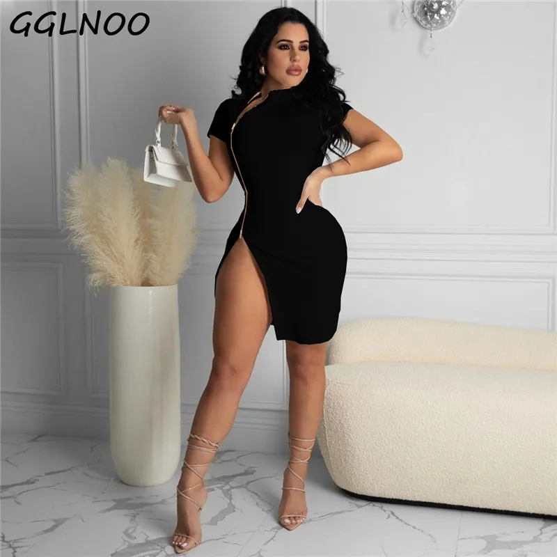 GGLNOO Double Zipper Side Slit Bodycon Dresses Women Short Sleeve Summer Fashion Slim Solid Club Sexy Party Dress Vestidos Mujer
GGLNOO Double Zipper Side Slit Bodycon Dresses Women Short Sleeve Summer Fashion Slim Solid Club Sexy Party Dress Vestidos Mujer