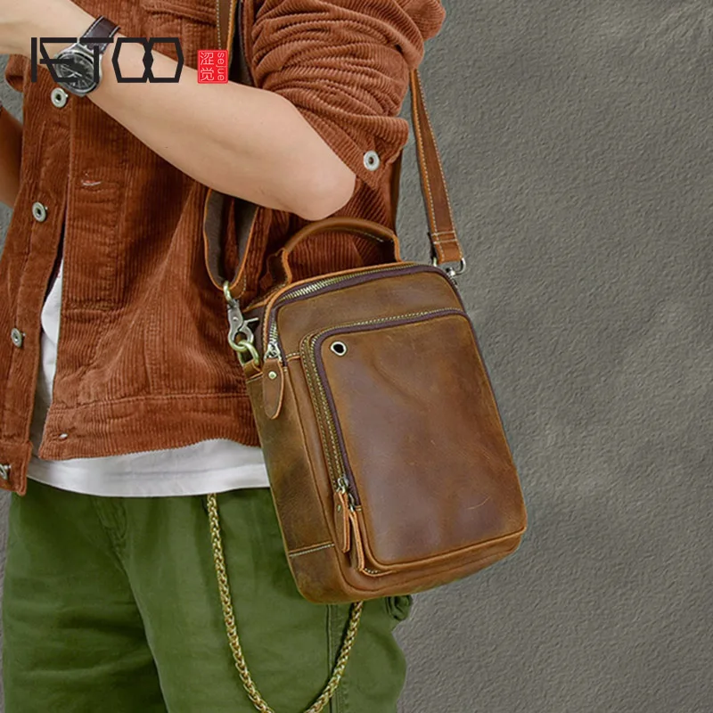 AETOO Trendy Men's Crazy Horse Leather Crossbody Bag, Cowhide Retro Shoulder Bag, Portable Phone Case
AETOO Trendy Men's Crazy Horse Leather Crossbody Bag, Cowhide Retro Shoulder Bag, Portable Phone Case