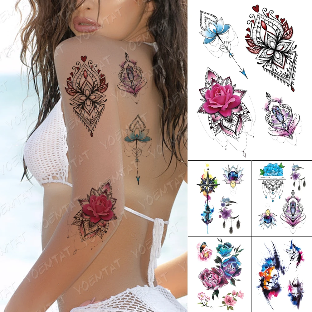Waterproof Temporary Tattoo Stickers Peony Lotus Flower Chain Feather Moon Flash Tattoos Woman Body Art Fake Sleeve Tatoo Male
Waterproof Temporary Tattoo Stickers Peony Lotus Flower Chain Feather Moon Flash Tattoos Woman Body Art Fake Sleeve Tatoo Male