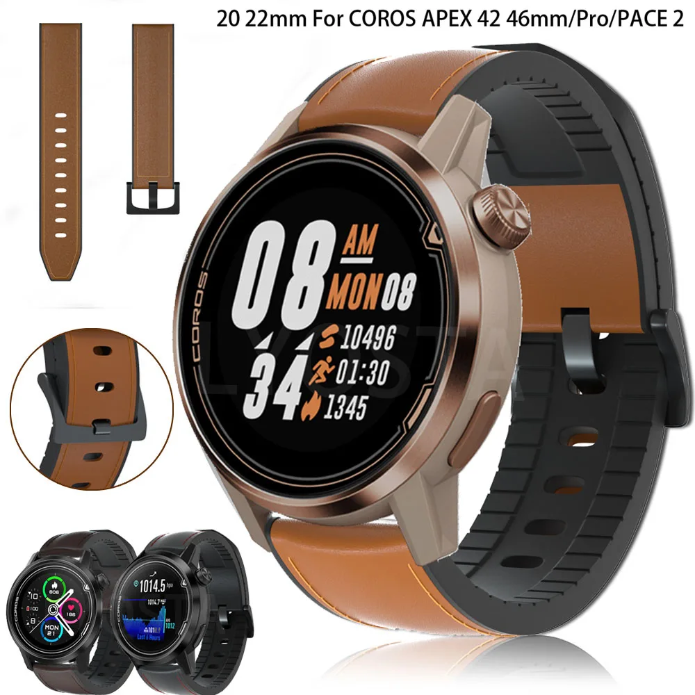 Ремешок кожаный для часов COROS APEX Pro/42 46 мм/PACE 2, сменный спортивный браслет для наручных часов, 20 22 мм
Ремешок кожаный для часов COROS APEX Pro/42 46 мм/PACE 2, сменный спортивный браслет для наручных часов, 20 22 мм