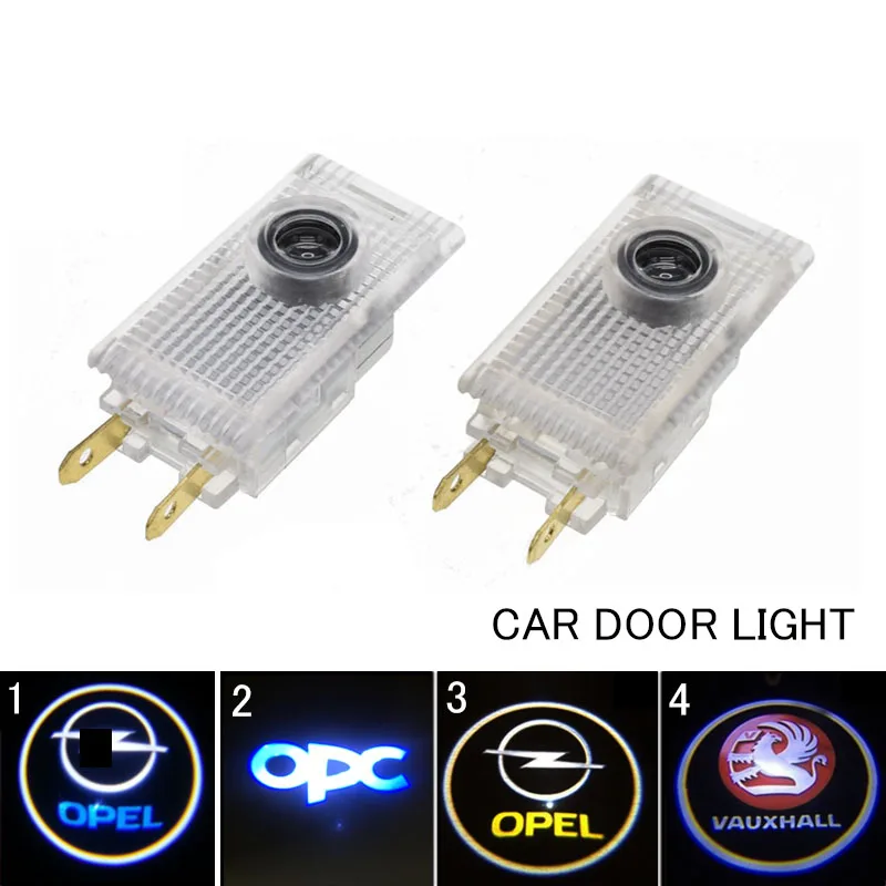 

2 pièces LED porte de voiture bienvenue lumière courtoisie LED voiture laser projecteur Logo fantôme ombre lumière pour OPEL