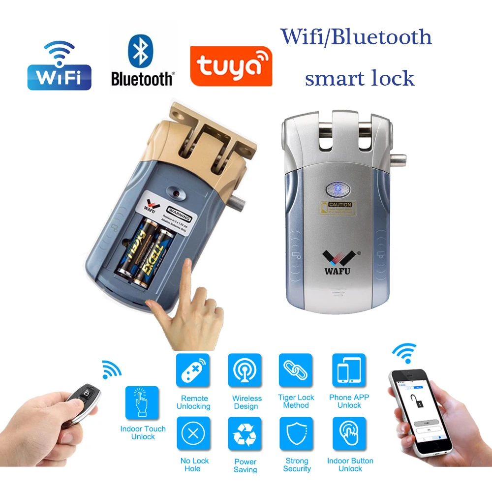 

Wafu HF-010 Smart Lock Wireless Wifi APP Electronic Door Lock Phone fingerprint password unlock Remote Control Indoor Touch lock