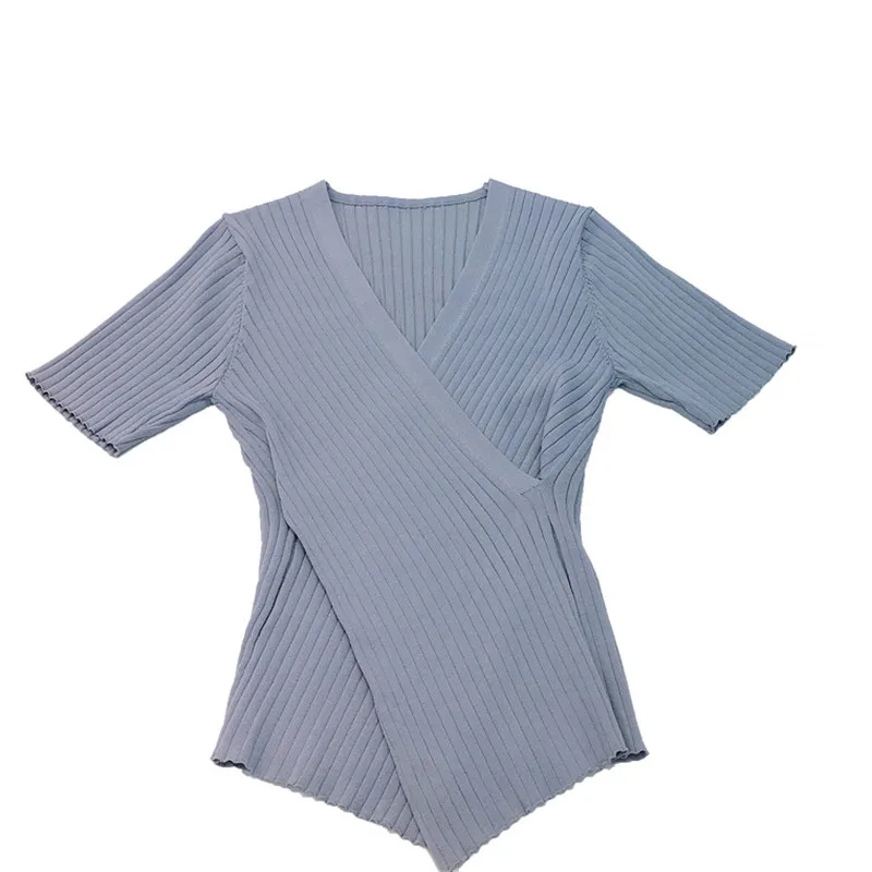 SAYTHEN 2021 Summer Pure Color Ice Silk Short Sleeve V-neck Clavicle Cross Knit Top Women Slim T-shirt Ladies
SAYTHEN 2021 Summer Pure Color Ice Silk Short Sleeve V-neck Clavicle Cross Knit Top Women Slim T-shirt Ladies