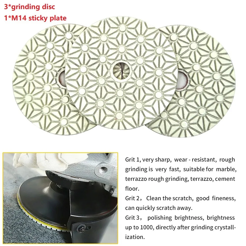 4Pcs Polishing Pad Set 3.94*3.94*0.23inch Dry/Wet Sharp Type Flexible Diamond Polishing Pads Granite Polishing Tools
4Pcs Polishing Pad Set 3.94*3.94*0.23inch Dry/Wet Sharp Type Flexible Diamond Polishing Pads Granite Polishing Tools