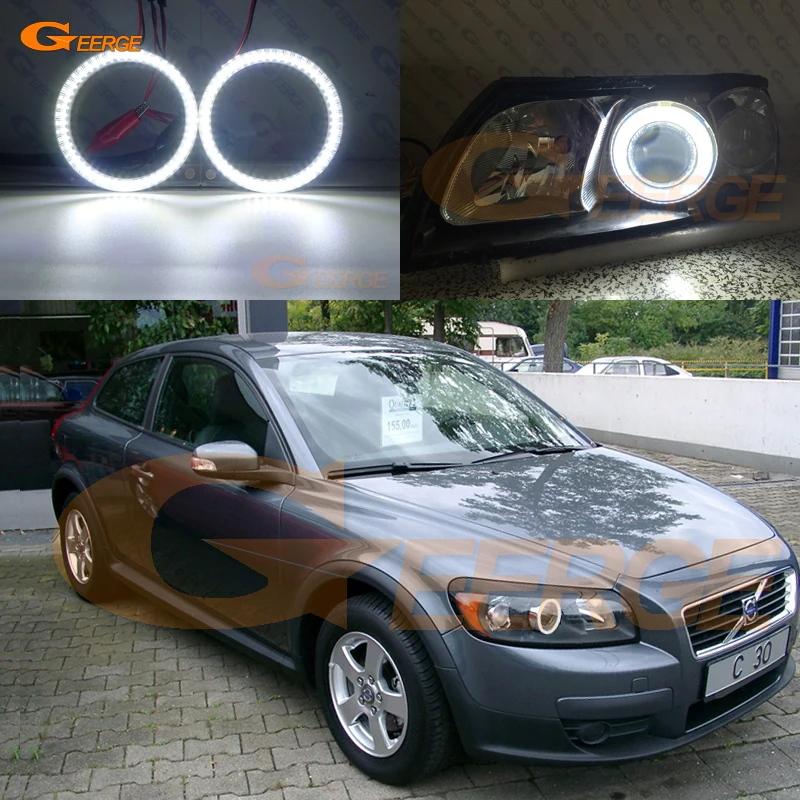 Для Volvo C30 2006 2007 2008 2009 предлицевая сторона ультра яркий SMD СВЕТОДИОДНЫЙ ангельские