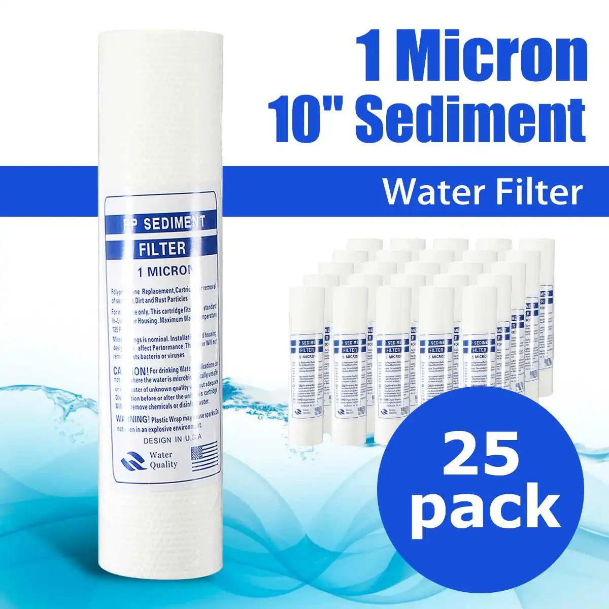 25Pcs Sediment Water Filter Purifier Cartridge Reverse Osmosis 10 Inch PP Cotton Filter Element Ultra Filtration
25Pcs Sediment Water Filter Purifier Cartridge Reverse Osmosis 10 Inch PP Cotton Filter Element Ultra Filtration