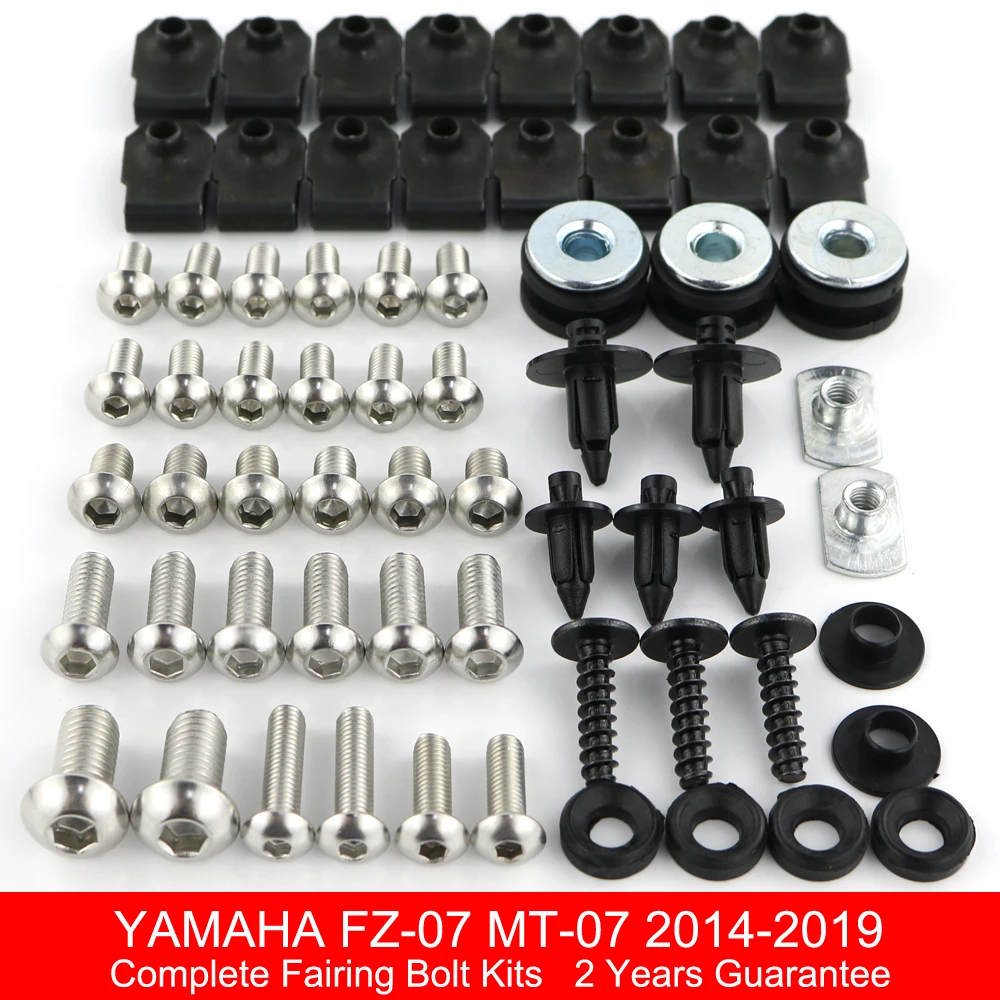 Fit For Yamaha MT07 FZ-07 2014 2015 2016 2017 2018 2019 Complete Fairing Bolts Kit Speed Nuts Fairing Clips Stainless Steel
Fit For Yamaha MT07 FZ-07 2014 2015 2016 2017 2018 2019 Complete Fairing Bolts Kit Speed Nuts Fairing Clips Stainless Steel