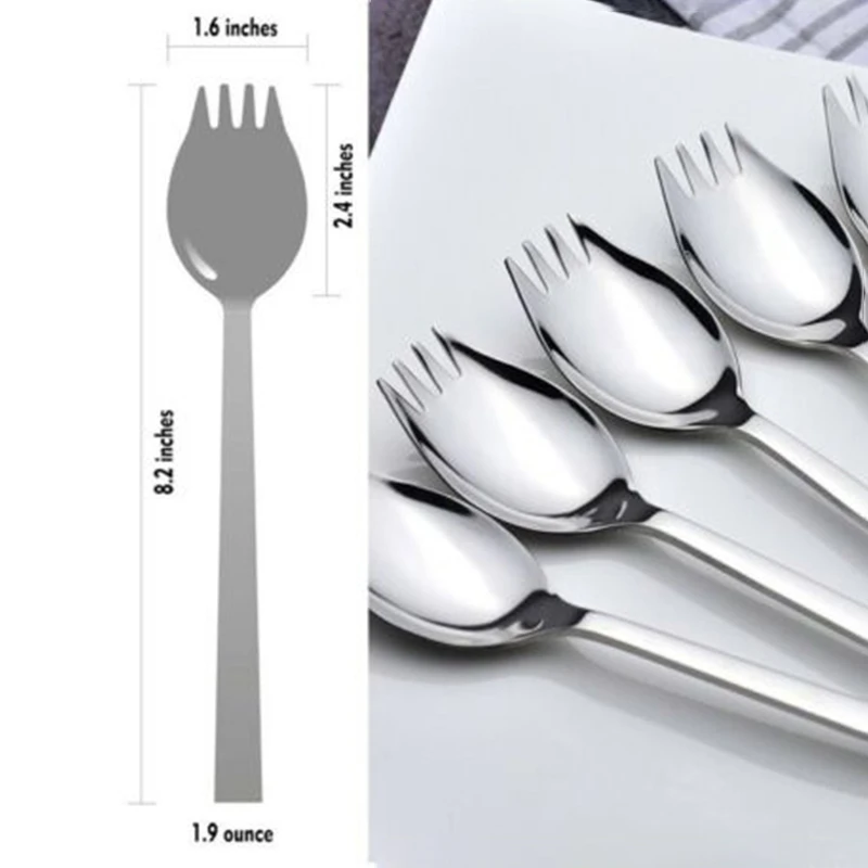 5Pcs Long Handle Spoon Stainless Steel Spork Soup Salad Noodle Spoon Fork Cutlery Portable Camping Tableware
5Pcs Long Handle Spoon Stainless Steel Spork Soup Salad Noodle Spoon Fork Cutlery Portable Camping Tableware
