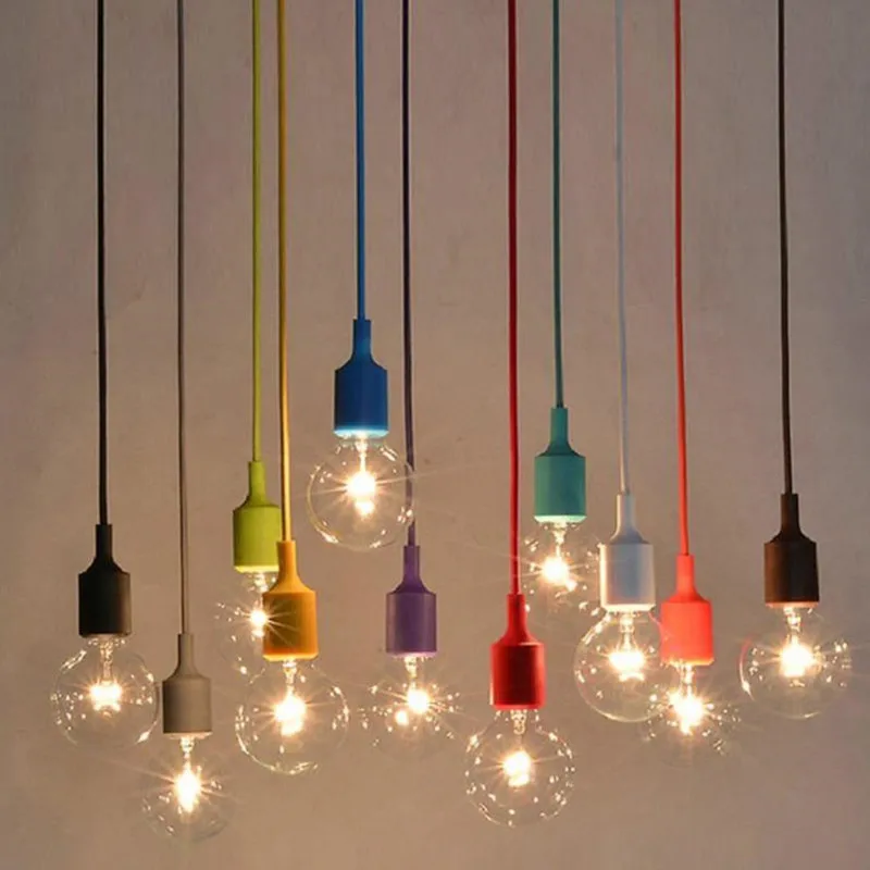 Colorful Single Head Pendant Light Modern Simple Silica Gel AC90-260V E27 Holder 100cm Cord indoor led lighting Light Fixture
Colorful Single Head Pendant Light Modern Simple Silica Gel AC90-260V E27 Holder 100cm Cord indoor led lighting Light Fixture
