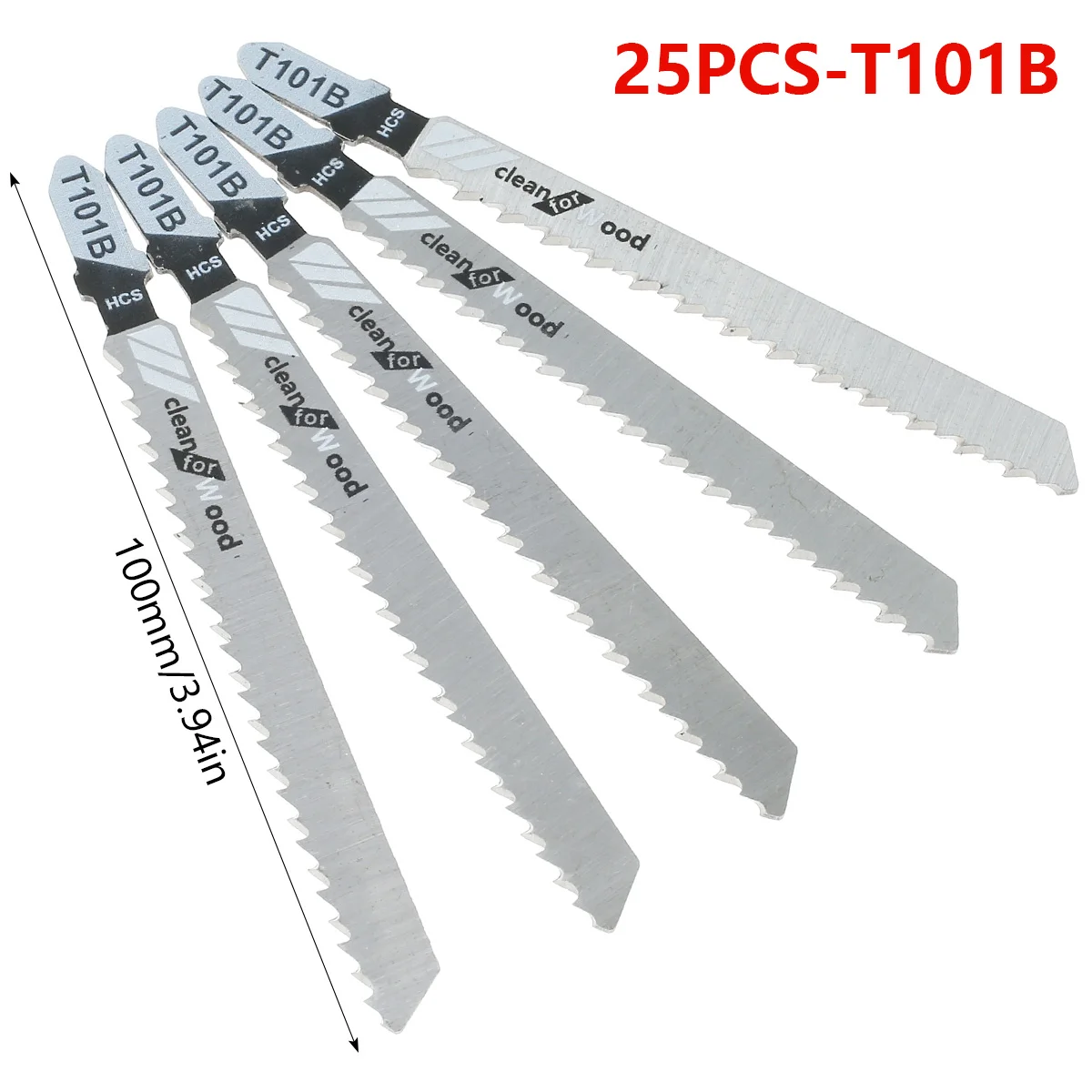 25Pcs Jig Saw Blade Set HCS Saw Blades T-shank Fast Cut Down Jigsaw Blade Jig Saw Cutter Accessories T101AO /T101B /T111C/T101BR
25Pcs Jig Saw Blade Set HCS Saw Blades T-shank Fast Cut Down Jigsaw Blade Jig Saw Cutter Accessories T101AO /T101B /T111C/T101BR