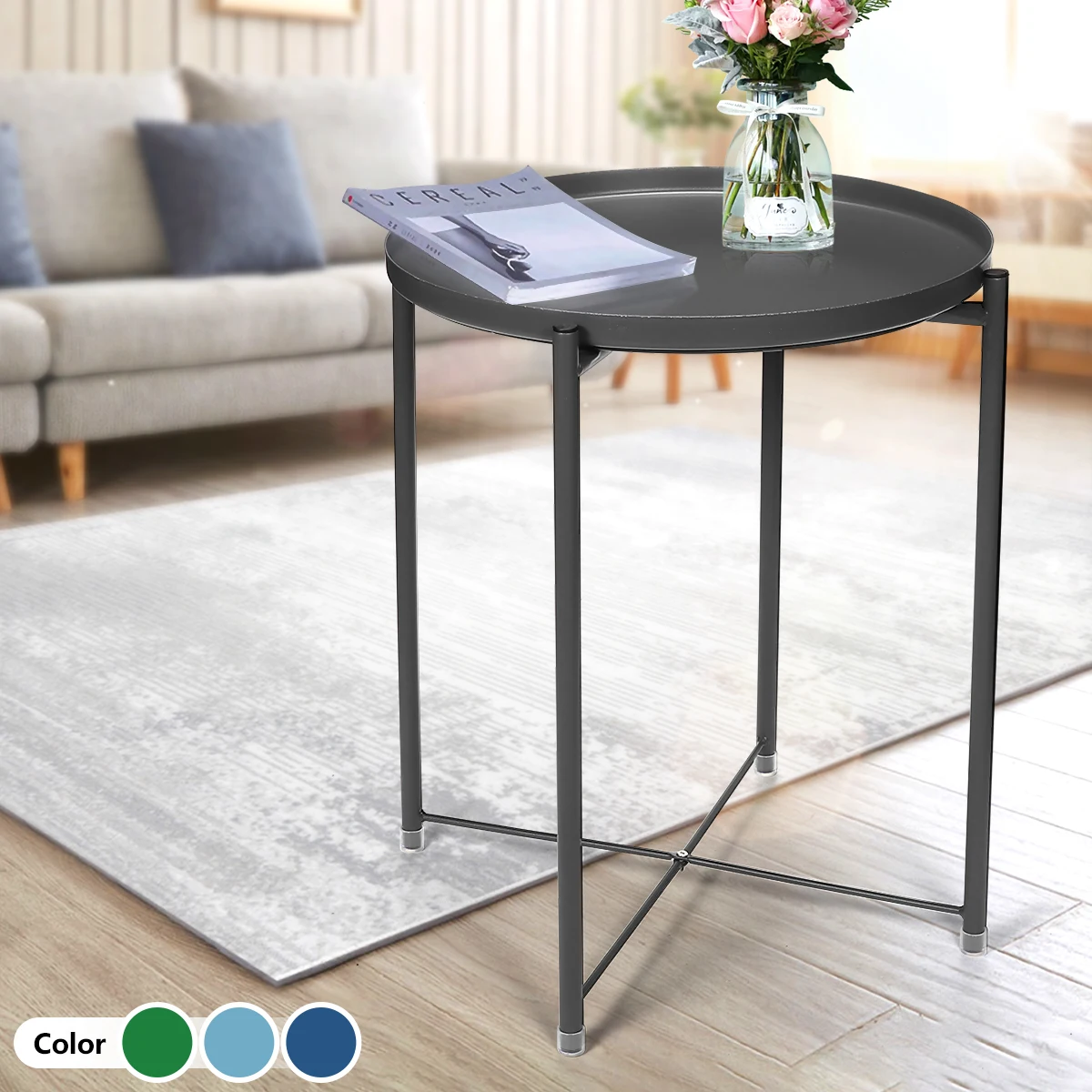 Circular Table Coffee Side Table Desk Folding Tray Metal Side Table Sofa Table Small Round End Tables Anti-Rust
Circular Table Coffee Side Table Desk Folding Tray Metal Side Table Sofa Table Small Round End Tables Anti-Rust
