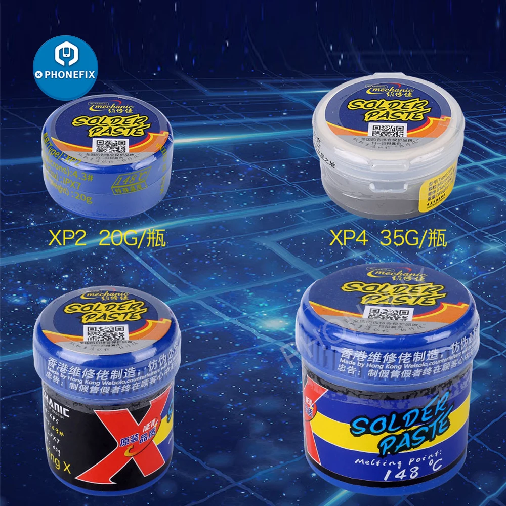 MECHANIC Lead Free Solder Flux Low Temperature 148 Degrees Welding Paste Special for iPhone X XS XSMAX XR Motherboard Repair
MECHANIC Lead Free Solder Flux Low Temperature 148 Degrees Welding Paste Special for iPhone X XS XSMAX XR Motherboard Repair