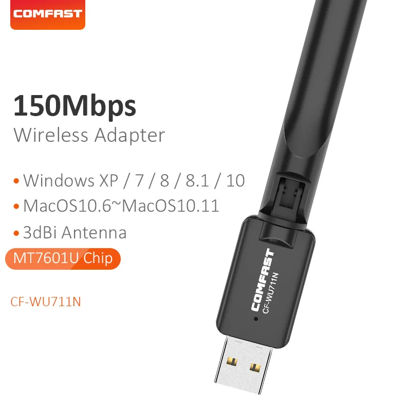 USB WIFI Adapter 150Mbps Wireless Network Card USB 2.0 MT7601U Enhanced Wi-Fi Antenna For Laptop Desktop Receiver Home Office
USB WIFI Adapter 150Mbps Wireless Network Card USB 2.0 MT7601U Enhanced Wi-Fi Antenna For Laptop Desktop Receiver Home Office