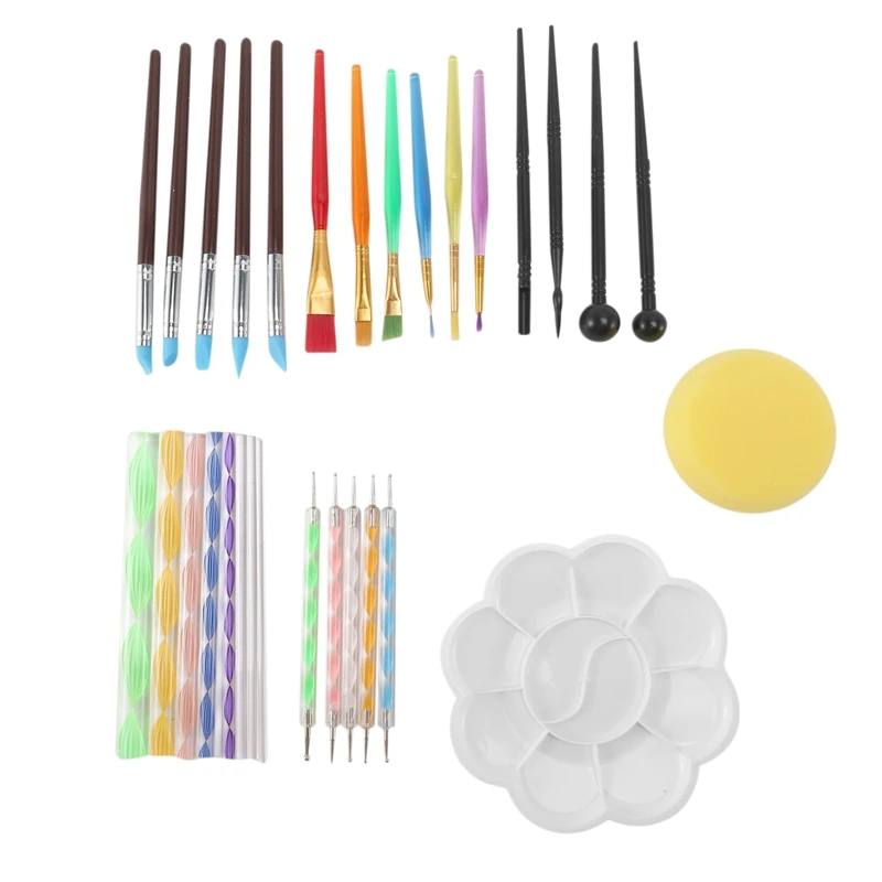Mandala Dotting Tools Stencil Set Paint Brushes And Tray Supplies Kit For Painting Rocks Coloring Art Drawing 30Pcs
Mandala Dotting Tools Stencil Set Paint Brushes And Tray Supplies Kit For Painting Rocks Coloring Art Drawing 30Pcs