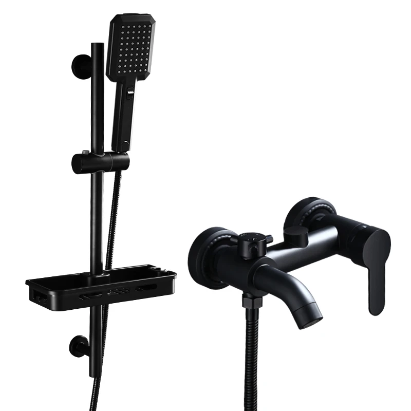 Black shower set shower head wall hanging fine copper shower set 
Black shower set shower head wall hanging fine copper shower set