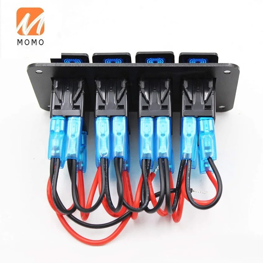 12vdc 4 gang rocker switch panel ON/OFF for boat car marine ship